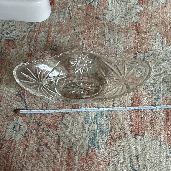 Vintage Clear Glass Dish Stars Banana Split Ice Cream Mid Century - Picture 5 of 6